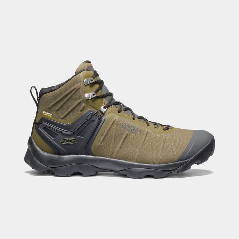 Keen Venture Mid Waterproof Mens Hiking Boots Olive/Black NZ (9018-EOSTD)